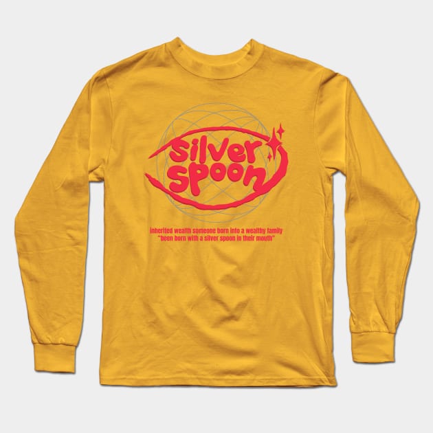 Silver Spoon word lettering art Long Sleeve T-Shirt by idbihevier
